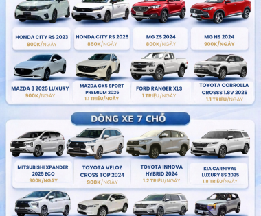 BẢNG GIÁ XE 