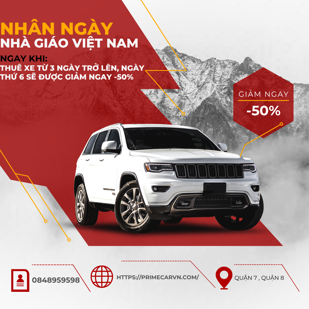 Khuyến mãi mừng ngày nhà giáo việt nam 20/11 thuê xe tự lái giảm 50%