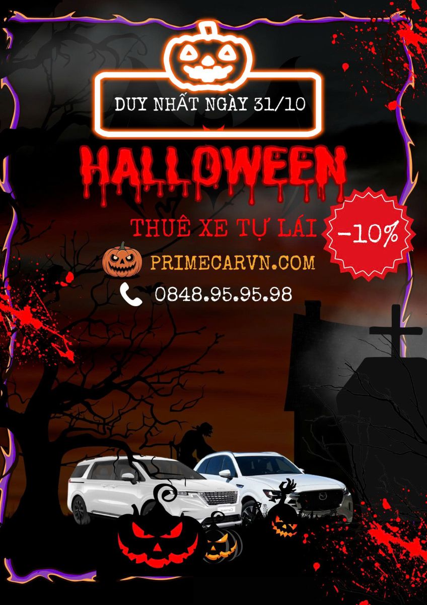 Halloween “rùng rợn” – Giá thuê xe “rụng rời” giảm 10%!